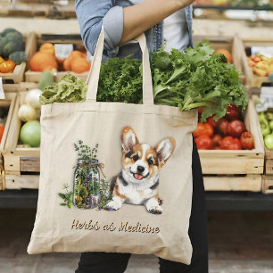 Bolsa Tote Ervas de cachorro Corgi como remédio