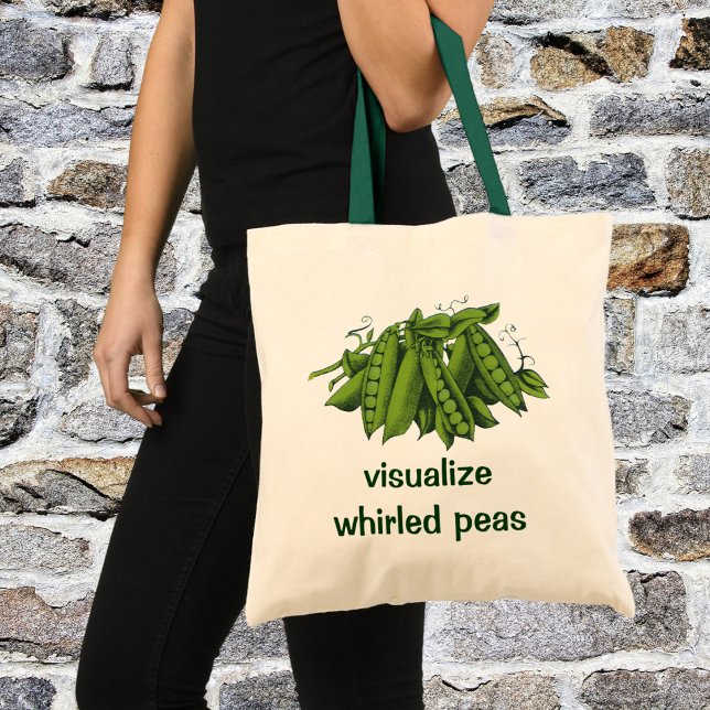 Bolsa Tote Ervilhas de Snap Vintage, Legumes de Alimentos Sau (Criador carregado)