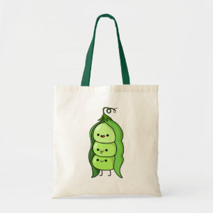 Bolsa Tote Ervilhas Felizes e Bonitas Kawaii