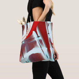 Bolsa Tote Esbranquiçado a vermelho esmagamento da ampliação