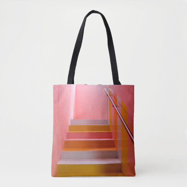 BOLSA TOTE ESCADA DE MADEIRA BRANCA E RODOVIÁRIA (Frente)