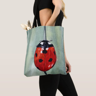 Bolsa Tote Escada vibrante sobre fundo verde, aquarela