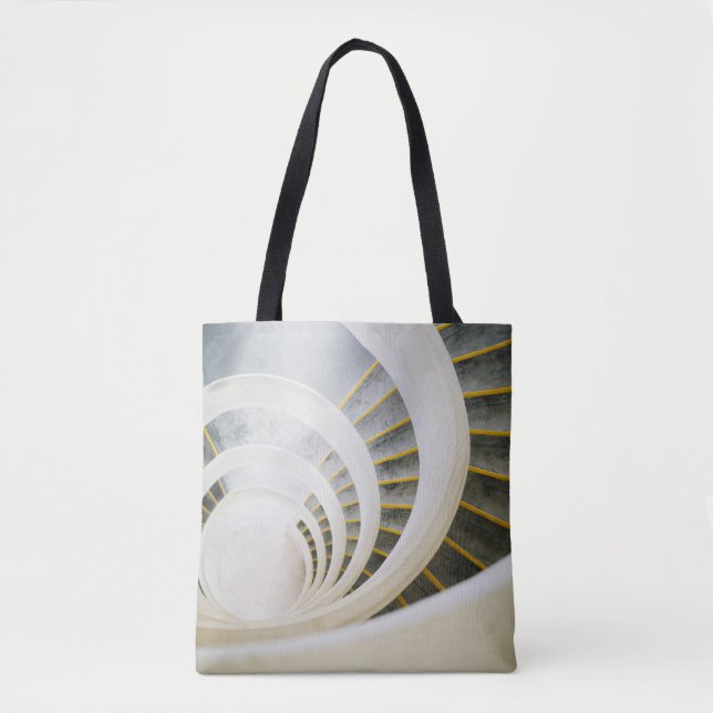 Bolsa Tote Escadas brancas e pretas espirais (Frente)