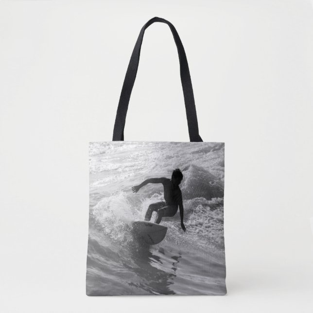 Bolsa Tote Escala De Cinza Da Onda (Frente)