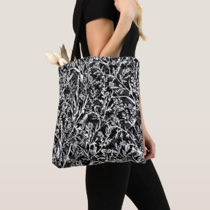 Bolsa Tote Escala de Cinza Flor Floral