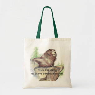 Bolsa Tote Escalada, acima de onde as marmota estão, citaç