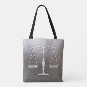 Bolsa Tote Escalas elegantes de metálico gráfico de justiç
