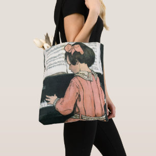 Bolsa Tote Escalas por Jessie Willcox Smith, Garota de Música