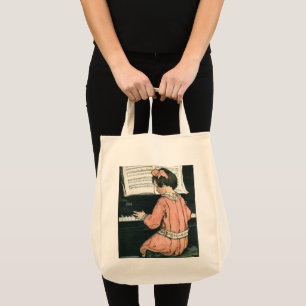 Bolsa Tote Escalas por Jessie Willcox Smith, Piano Music Girl