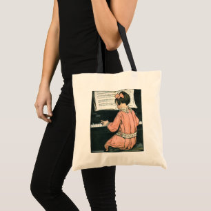 Bolsa Tote Escalas por Jessie Willcox Smith, Piano Music Girl