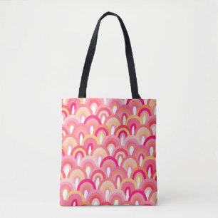 Bolsa Tote Escamudo japonês padrão uniforme, chuva colorida