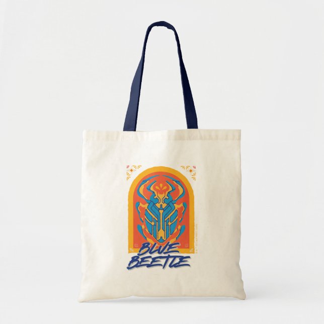 Bolsa Tote Escaravelho Azul Talavera Gráfico (Frente)
