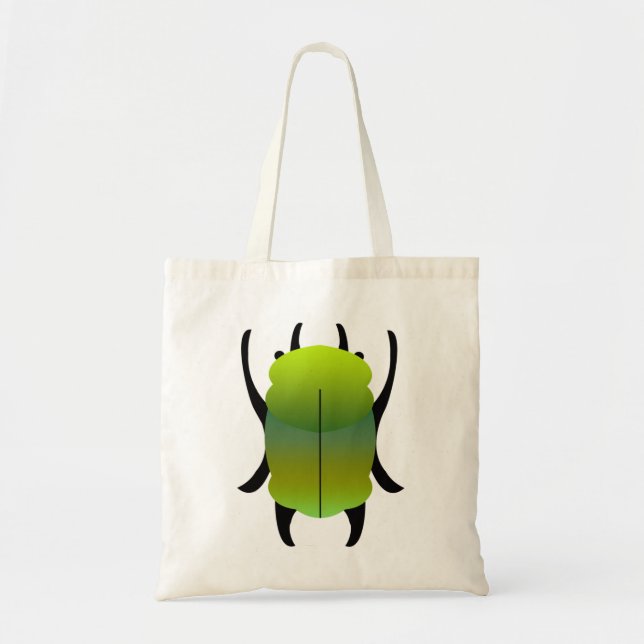 Bolsa Tote Escaravelho com Gradiente Verde e Turquesa (Frente)