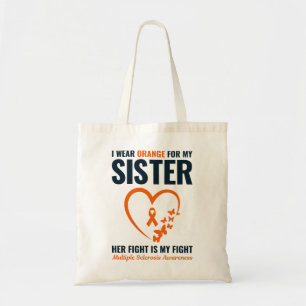 Bolsa Tote Esclerose Múltipla Irmã de Suporte de Fita Laranja