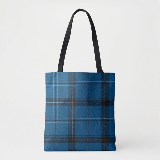 Bolsa Tote Escocês Ramsay Blue Tartan (Frente)