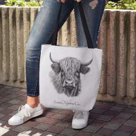 Bolsa Tote Escocesa de Vaca Highland Personalizável