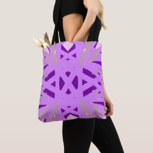 Bolsa Tote Escola de Padrões de Lattice de Arte de Cinzas Rox
