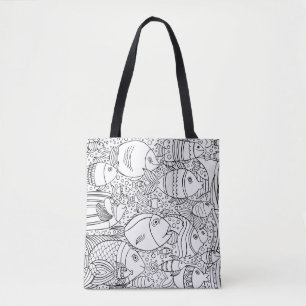 Bolsa Tote Escola inspirada dos peixes 2