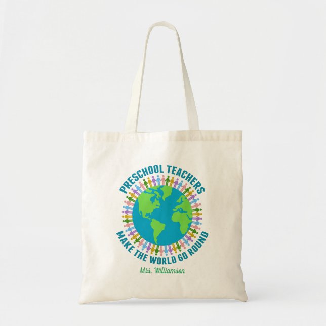 Bolsa Tote Escola Personalizada do Mundo de Professores da Pr (Frente)
