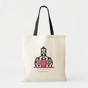 Bolsa Tote Escola pré-escolar das bolinhas do professor