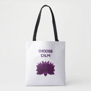 Bolsa Tote Escolha Flor de Lótus Roxa Calma