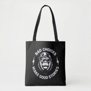 Bolsa Tote Escolhas Ruins de Macaco Fazem Histórias Engraçada