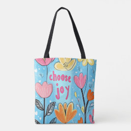 Bolsa Tote Escolher a arte colorida da alegria