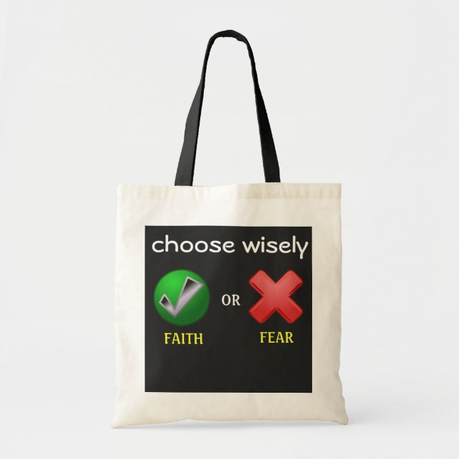 Bolsa Tote Escolher Sabedoria ou Medo? (Frente)