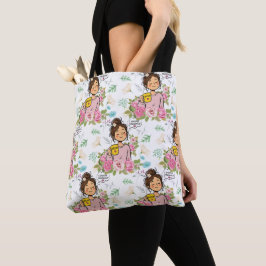 Bolsa Tote Escolho Presença Floral Mãe Consciente