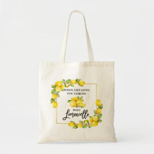 Bolsa Tote Escova Limões de Aquarela Limoncello