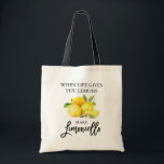 Bolsa Tote Escova-Pincel Aquarela Limões Limoncello Blk<br><div class="desc">Limões De Aquarela De Pincel Moderno Quando A Vida Lhe Dá Limões Fazem Saco De Tota De Limoncello</div>