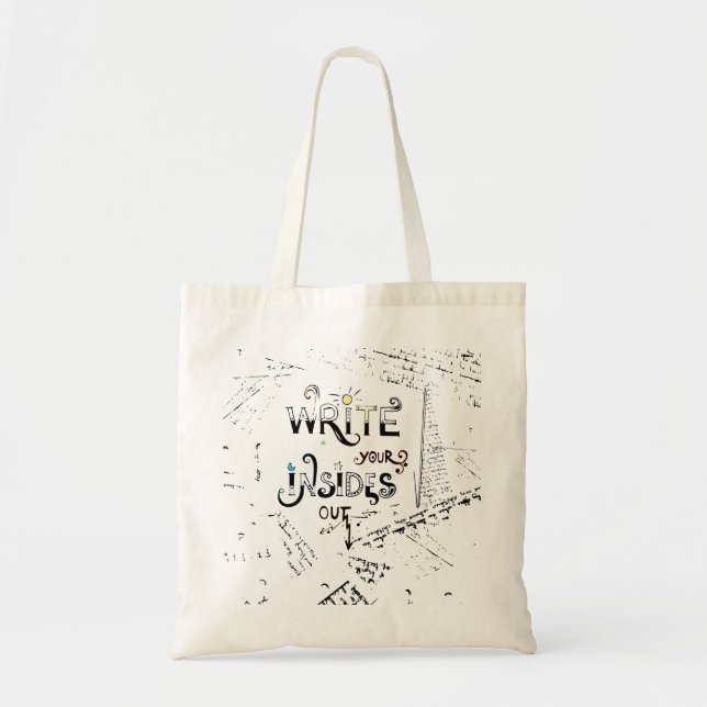 Bolsa Tote Escreva suas Dentro! Lema de escritores motivacion (Frente)