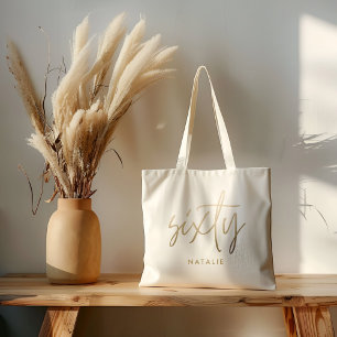 Bolsa Tote Escrito simples de na moda elegante do aniversário