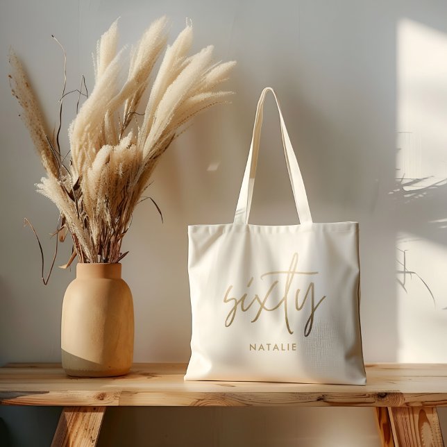 Bolsa Tote Escrito simples de na moda elegante do aniversário (Criador carregado)