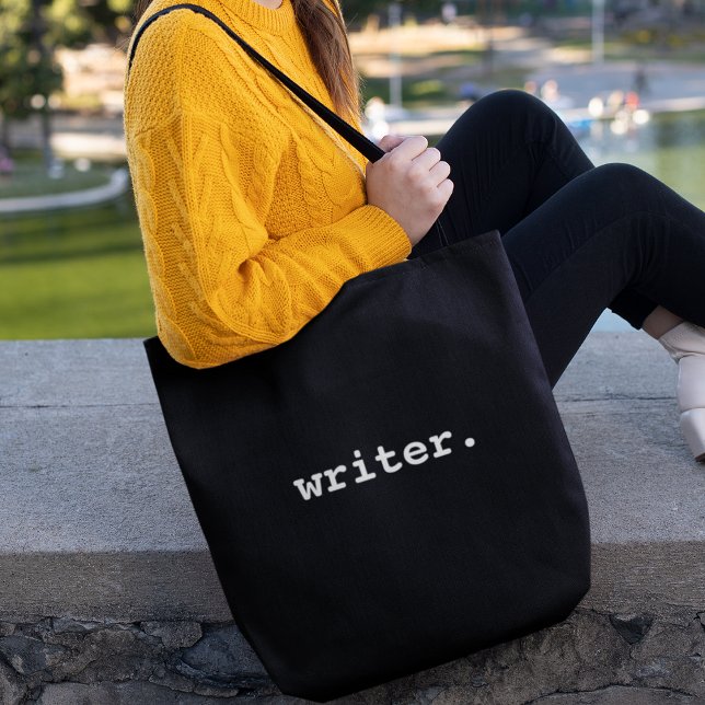 Bolsa Tote Escritor Preto e Branco (Customize to change text size, style or color.)