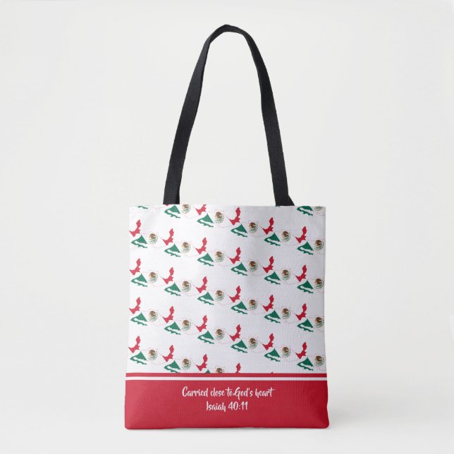Bolsa Tote Escritura Cristã MEXICO FLAG Isaiah (Frente)