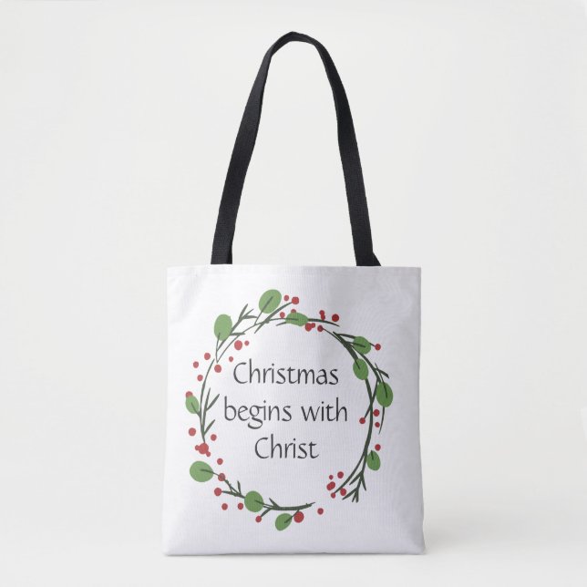 Bolsa Tote Escritura de Natal Cristã (Frente)