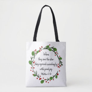 Bolsa Tote Escritura Inspirativa de Natal Cristão