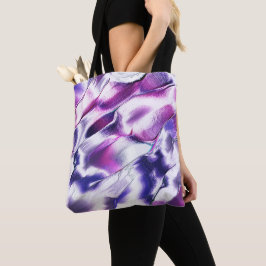 Bolsa Tote Esculido de metal fosco, em roxo e lilás