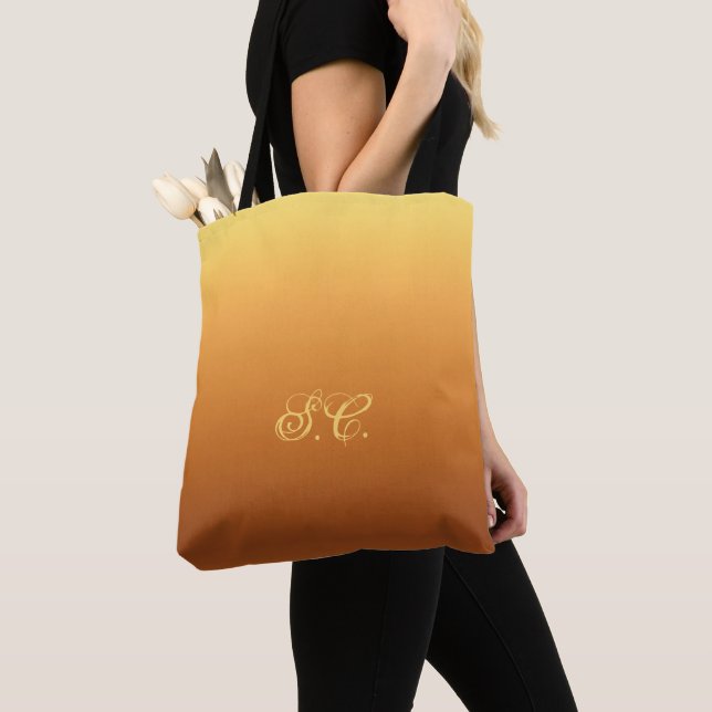 Bolsa Tote Escuro Dourado a amarelo (Close Up)