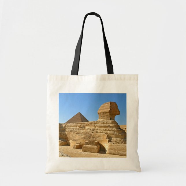 Bolsa Tote Esfinge excelente de Giza com a pirâmide Khafre -  (Frente)