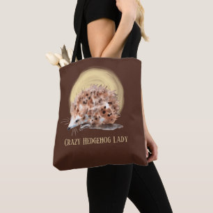 Bolsa Tote Esfolada de ouriço, senhora adiciona texto