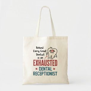 Bolsa Tote Esgotado Recepcionista Dental Engraçado Escritór