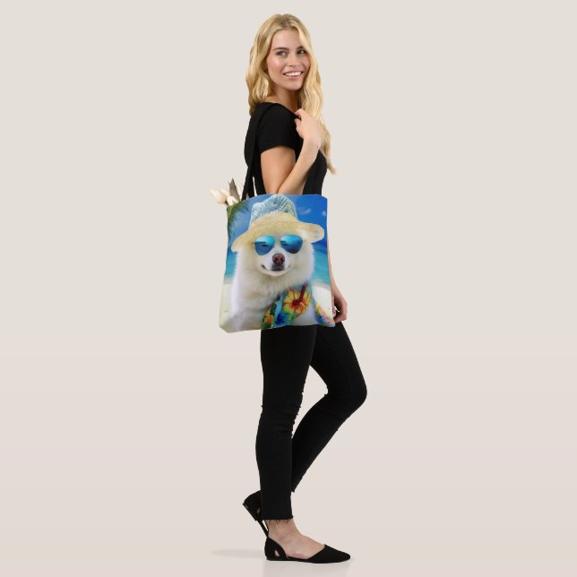 Bolsa Tote Eskimo Americano na Praia, presente de verão para  (No(a) Modelo)