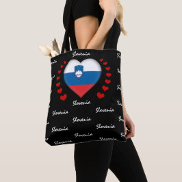 Bolsa Tote Eslovênia Flag & Heart, eslovena Flag fashion
