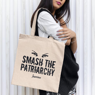 Bolsa Tote Esmague a citação feminista patriarcal personaliza