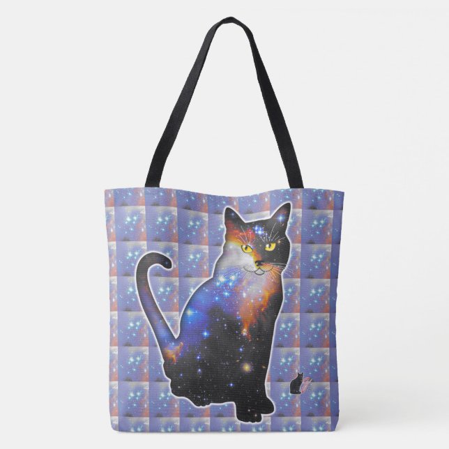 Bolsa Tote Espaço De Andromeda Em Gato (Verso)