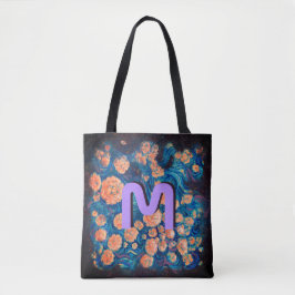 Bolsa Tote Espaço Mimosa Ouro Nebula Flor e Monograma