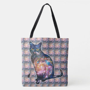Bolsa Tote Espaço Radiante Em Gato