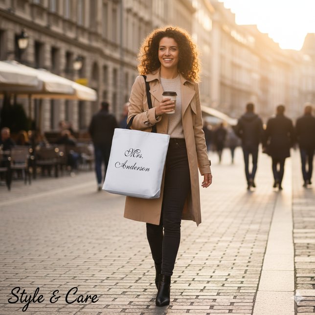 Bolsa Tote Espaçosa com Nome Moderno Impresso (Modern Name Printed Spacious Tote Bag)
